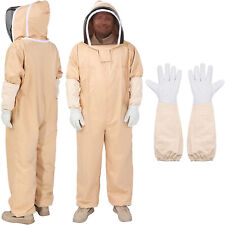 L Full Body Ventilated Beekeeping Suit Wveil Hood Gloves Protective Bee Jacket