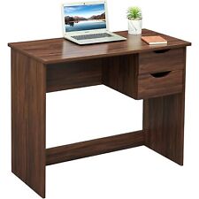 Coavas Computer Desk W 2 Side Drawers For The Home Office Brown 35