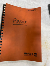 Safan Press Sk Operation Maintenance Parts Manual From 1975