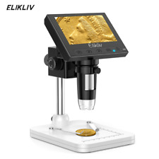 Elikliv Digital Microscope 1000x Usb Coin Microscope 4.3 Lcd Screen Soldering