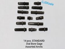 14 Pcs. Standard Dial Bore Gage Assorted Anvils Used.