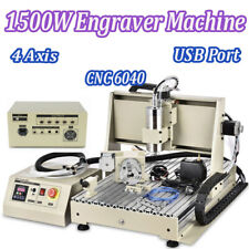 Usb 4 Axis Cnc 6040 Router Engraver Metal Wood Working Carving Machine 1.5kw Vfd