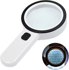 12 Led Lights 30x Handheld Magnifier Reading Magnifying Glass Lens Jewelry Loupe
