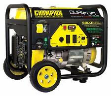 Champion 6900-w Portable Rv Ready Hybrid Dual Fuel Gas Generator With Wheel Kit