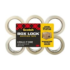 Scotch Box Lock Shipping Tape 6 Rollspack 1.88 In X 54.6 Yds Clear 3950-6