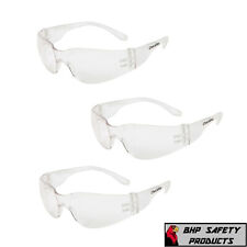 3 Pair Pack Protective Safety Glasses Clear Lens Work Uv Z87 Lot Of 3