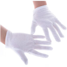 White Cotton Work Gloves Soft Thin Jewelry Coin Silver Inspection Men Women