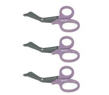 3 Purple Utility Scissors Emtems Shears Bandage Paramedic Nurse Supplies 7.25