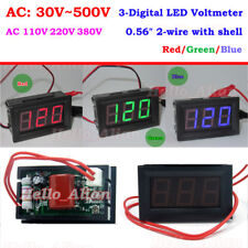 Mini Ac 30-500v 3-digital Led Voltmeter Panel Voltage Guage Meter 110v 220v 230v