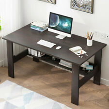 Study Computer Desk Pc Laptop Table Dorm Workstation Wood Home Office Withshelf