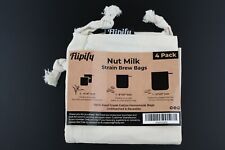 4 Pack Cotton Strainer Nut Milk Bags Tea Juice Cold Brew Filter Bags 8x10 12x12