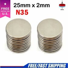 5-50pcs Super Strong Round Disc 25mm X 2mm Magnets Rare Earth Neodymium N35 Lot