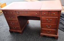 Vintage Solid Wood Home Office Desk - Two File Drawers - Gdc - Classic Style