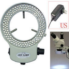 144 Led Stereo Bulbs Microscope Ring Light Illuminator Lamp Adjustable Us Plug
