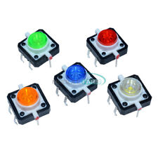 5pcs 12x12x7.3 Tactile Push Button Switch Momentary Tact Led 5 Color Mf