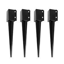 Fence Post Anchor Ground Spike Metal Fence Stakes 4-pack - 24 X 4 X 4in