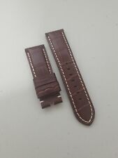 Authentic New Panerai 2422mm Oem Brown Alligator Watch Strap For Tang Buckle