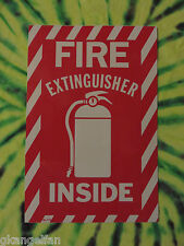 One Large Fire Extinguisher Inside Self-adhesive Vinyl Sign.6 X 9 New