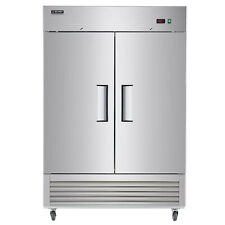 54in Commercial Reach-in Stainless Steel Refrigerator 2 Solid Door Etl Certified