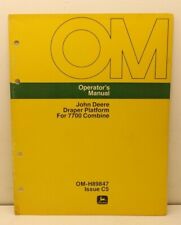 John Deere Draper Platform For 7700 Combine Operator Manual Om-h89847 Issue C5