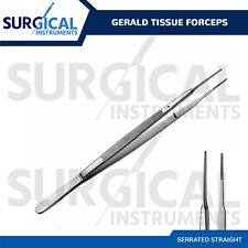 Gerald Tweezer Tissue Forceps Serrated Straight Surgical Veterinary German Gr