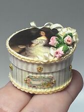 Artisan The Bride Pink Roses Hat Box 112 Dollhouse Mini Signed Ooak 23