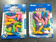 80ct Neon Eraser Pencil Top Premium Quality Office School Non Latex Abrasive