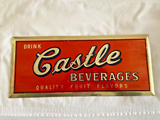 Vintage Castle Beverages 5 12 X 13 Toc Soda Advertising Sign New England Brand
