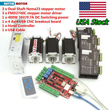 Usa3 Axis Nema23 Stepper Motor 3a425oz.in Driver Usbcnc Board Controller Kit