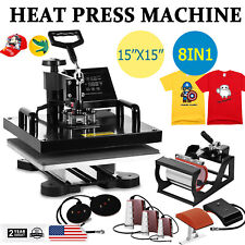 8in1 15x15 Combo T-shirt Heat Press Transfer Mug Plate Machine Multifunctional