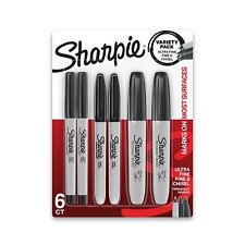 Sharpie Variety Pack Permanent Markers Assorted Tips Black 6pack 2135318