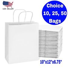 Paper Bags White Kraft Bag With Handles Gift Retail Merchandise Shopping Bag