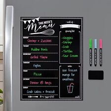 Magnetic Dry Erase Menu Board For Fridge With Bright Neon Chalk 16 X 12 Inches