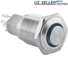 16mm Maintainedlatching Push Button Power Switch Stainless Steel Metal W Led