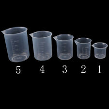 2pcs Transparent Kitchen Laboratory Plastic Volumetric Beaker Measuring Cupbcaj