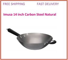 Wok Frying Pan 14 Non-stick Chinese Cast Cooking Fry Stir Sear Carbon Steel