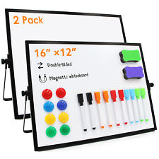 2 X Double-side Small Dry Erase White Board16x12magnetic Home Office School