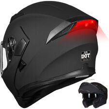 Ilm Dot Flip Up Modular Full Face Motorcycle Helmet Dual Visors 6 Color With Led