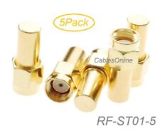 5pack Rp-sma Male 50-ohm Coaxial Termination Load Brass Gold Plated Rf-st01-5