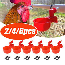 4-6pcs Poultry Water Drinking Cups Chicken Hen Plastic Automatic Drinker Feeder