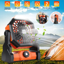 Portable Battery Powered Camping Fan Usb Rechargeable Variable Speed Wled Light