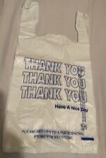 Bags 16 Large 21 X 6.5 X 11.5 White Thank You T-shirt Plastic Shopping Grocery