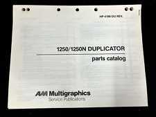 Am Multigraphics 12501250n Offset Printing Press Parts Catalog Hp-4186-du Rev.