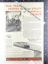 1933 Ad For International Harvester Steel Wheel Farm Tractor Farmall 12