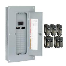 Homeline 100 Amp 24-space 48-circuit Indoor Panel Plug-on Neutral W 5 Breakers