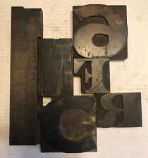 Antique Letterpress Letter Wood Type Printers Block Typography 6 Mixed Lot