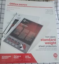 Office Depot Top-loading Sheet Protectors Standard Weight Non-glare Box Of 100