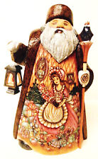 Alkota Russian Genuine Wooden Collectible Santa Klara With Nutcracker 8.5h