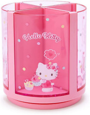Japan Sanrio Hello Kitty Pink Desk Organizer Rolling Pen Stand Holder Storage