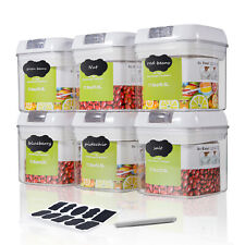 6pcs Food Storage Containers For Kitchen Pantry Airtight Watertight Organizer